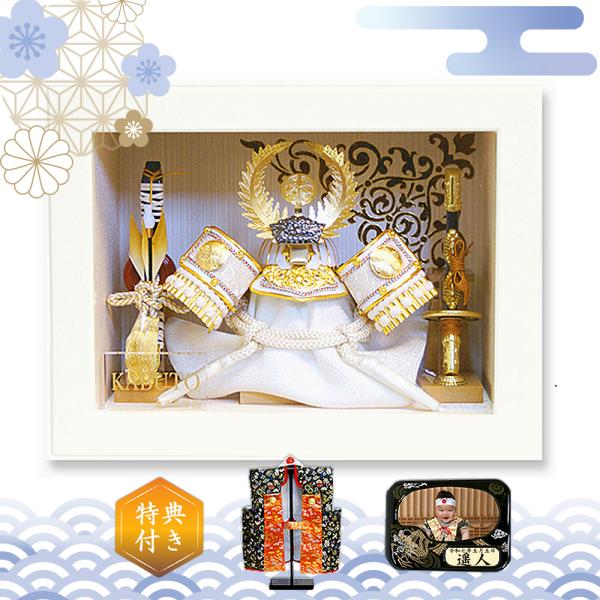 五月人形 徳川家康 兜 額入り ガラスケース 宝童 おしゃれ コンパクト くすみカラー 人形屋