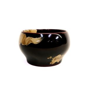 川連塗り漆器　「雲竜　坪型ぐい呑み（本溜）」　秋田　湯沢