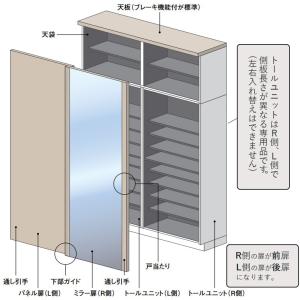 引き戸ユニット 1600幅 2300高 玄関収納 大建工業 引き戸ユニット ソリッド調 天袋 シューズ収納 ロング収納a 天袋 シューズ収納 ロング 収納a ソリッド調 Fmw81s36 S お家王国 ハピア