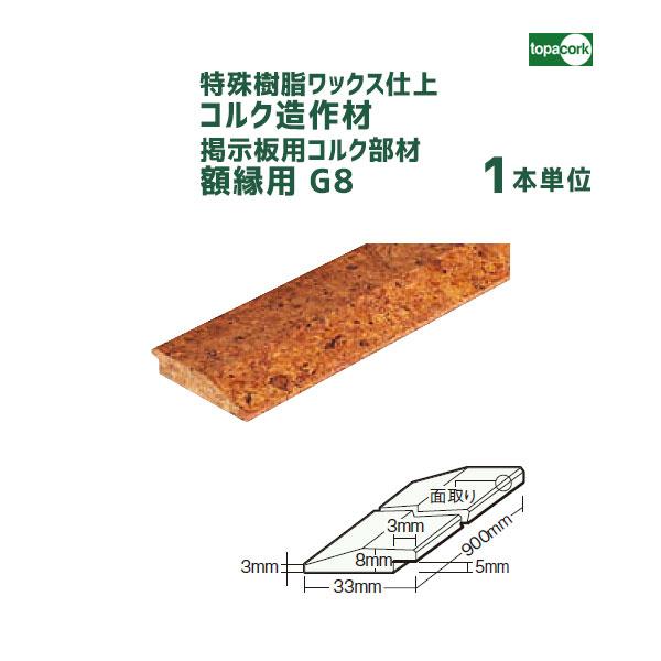 掲示板用コルク部材 額縁用G8 特殊樹脂ワックス仕上 【1本】