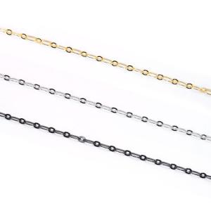 3.0mm幅・小判（あずき）変型チェーン 1ｍ単位の計り売り （ ゴールド・ロジウム・黒ニッケル）｜ouioui-jc2