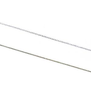 1.0mm幅・小判（あずき）チェーン 1ｍ単位の計り売り （ ロジウム・真鍮古美）｜ouioui-jc2