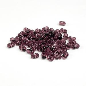チェコビーズ ファルファーレ シードビーズ ガラス ハンドメイド アクセサリー (小/2mm×4mm)10g入 (アメジスト)｜ouioui-jc2