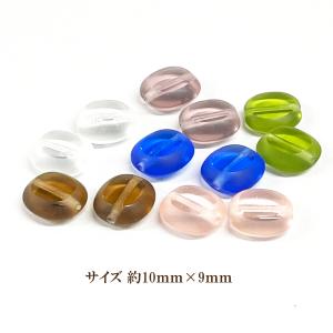 チェコビーズ  テーブルカット オーバル クッション (約10mm×9mm) 4個入｜ouioui-jc2