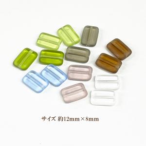 チェコビーズ テーブルカット レクタングル  (約12×8mm) 4個入｜ouioui-jc2