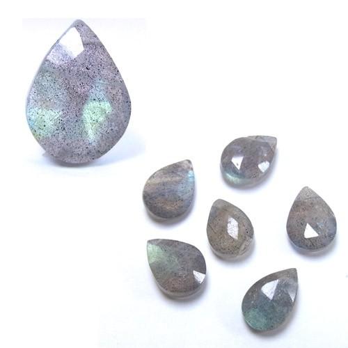 天然石 平ドロップ(6mm×9mm)2個入(ラブラドライト)