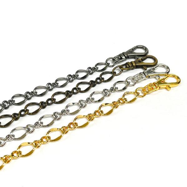 基礎金具 バッグチャーム（フィガロチェーン） 1個入 ハンドメイド 手芸 回転カン付き