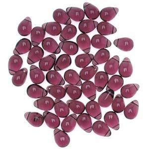 チェコ ドロップ(6mm×4mm)約30個入(アメジスト)｜ouioui-jc
