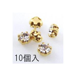 メタル ラインストーン 大（4mm・クリスタル）・10個入