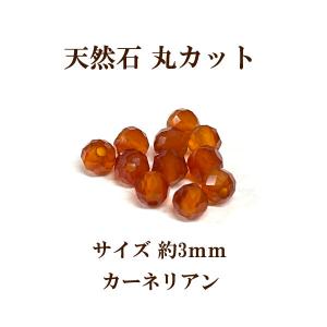 天然石 丸カット3mm 8個入 カーネリアン｜ouioui-jc