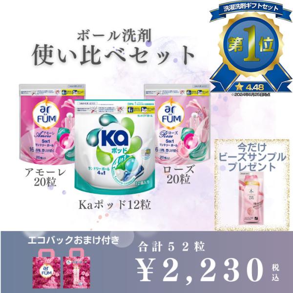 YAHOOランキング30日以上1位 洗濯洗剤ギフト ジェル ボール型柔軟剤入り洗濯用洗剤 アフューム...