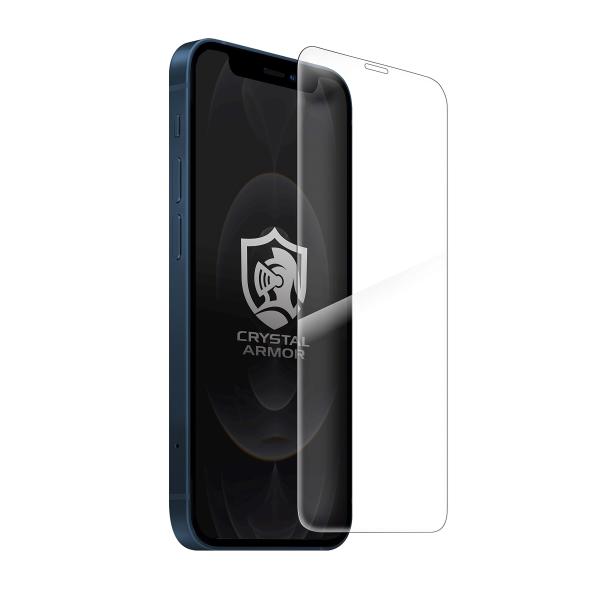クリスタルアーマー iPhone 12mini 強化 ガラスフィルム 液晶保護 抗菌 耐衝撃 ブルー...