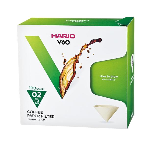 HARIO(ハリオ) V60用ペーパーフィルター コーヒーメーカー対応 ブラウン みさらし 1-4杯...