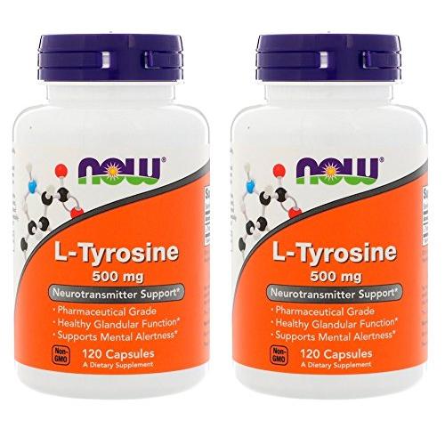 L-Tyrosine ナウフーズ L-チロシン 500mg 120カプセル 2本 並行輸入品