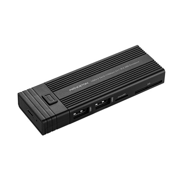 プリンストン 4in1 カードリーダー機能付き M.2 SSDケース（ USB Type-A×2 /...