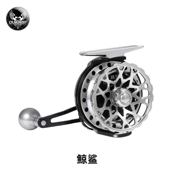 OURBEST タイコリール 鯨鮫 海筏 氷釣り カセ釣り イカダリール ロングハンドル チヌ落とし...