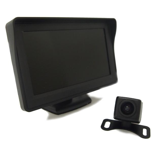 バックカメラ モニターセット 4.3インチ液晶モニター 小型バックカメラ CB2121 夜でも見える...