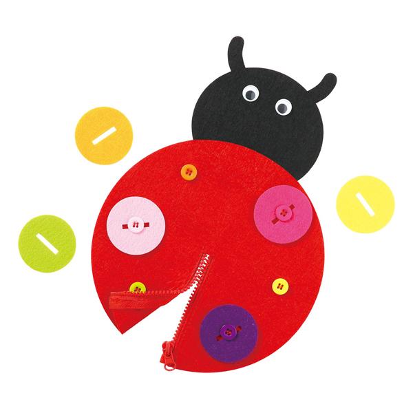 ボタンとファスナーあそび てんとうむし こども 幼児向け 練習 知育玩具 フェルト アーテック 11...