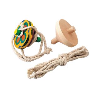 アーテック こま 鉄芯ゴマ 大 木製 無着色 φ65 ひも付き こども