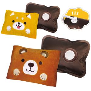 蓄熱式 エコ湯たんぽ 高速蓄熱対応 充電式 水不要 オフィス 防寒 冷え対策 かわいい 動物柄 ぽかぽか くまさん わんこ