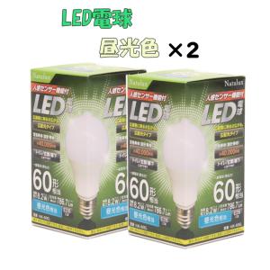 人感センサー LED電球 昼光色 60W形 E26 高配光 786.7ルーメン 自動点灯 HJK-60EL 2個セット 送料無料｜oupace