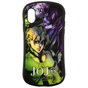 iPhoneXS/X ジョジョの奇妙な冒険 黄金の風(フーゴ) ハイブリッドガラスケース カード収納可能 プロテクターケース 耐衝撃カバー JJK-21F