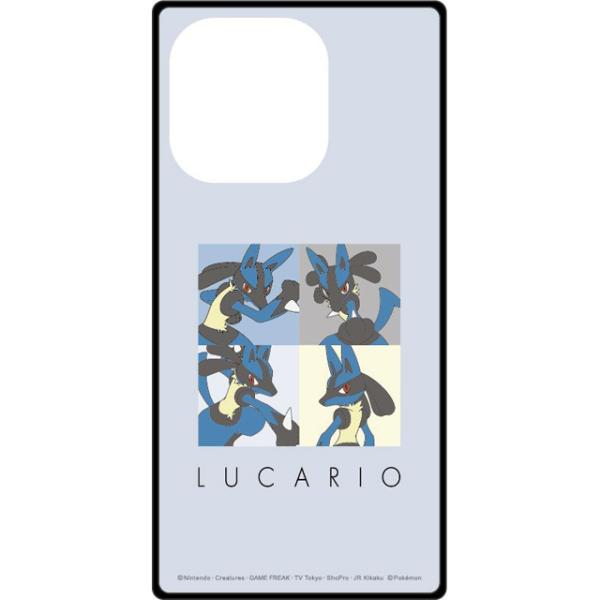iPhone 14 Pro 対応 ポケットモンスター スクエアガラスケース スマホカバー(ルカリオ)...