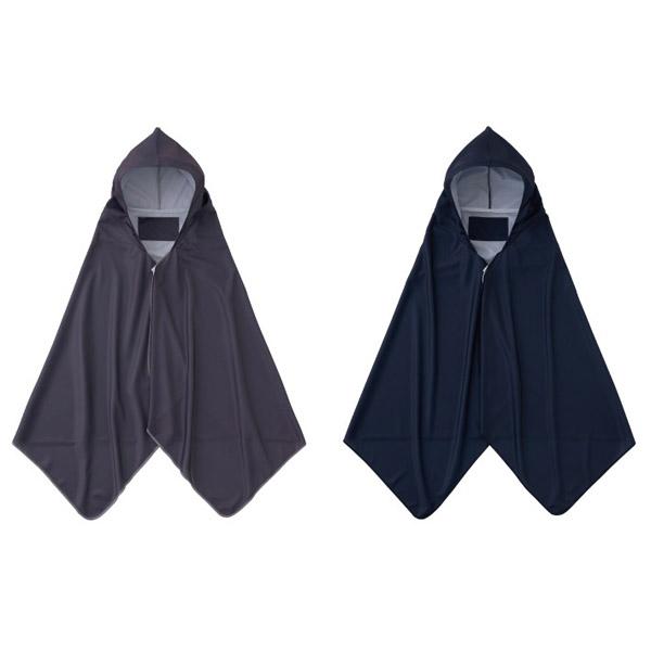 LOGOS クーラーポンチョ UVカット 接触冷感 グレー ネイビー