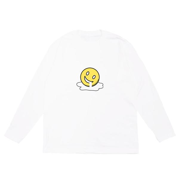 長袖 Tシャツ 洋服 カットソー トップス ネタ おもしろ ユニーク スマイル ワンポイント スマイ...