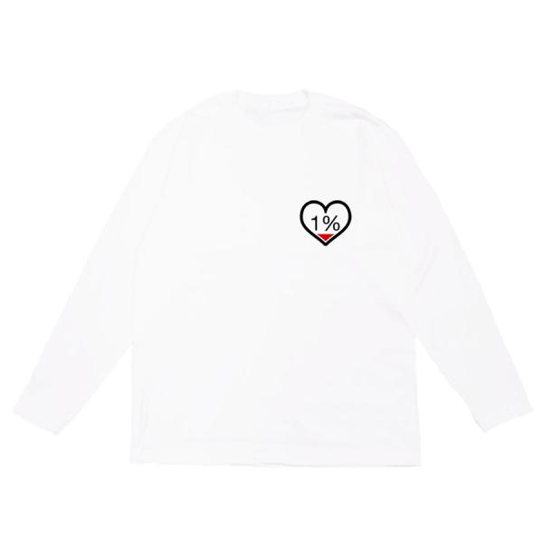 長袖 Tシャツ 洋服 カットソー トップス メンズ レディース かわいい ワンポイント ハート 充電...