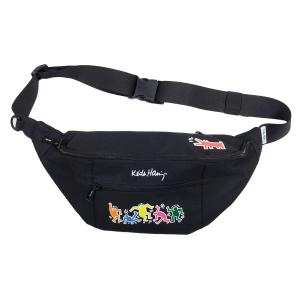 KEITH HARING キースヘリング 鞄 バッグ カバン ウェストポーチ スリングバッグ WAIST POUTH BLACK ブラック 黒｜our-s