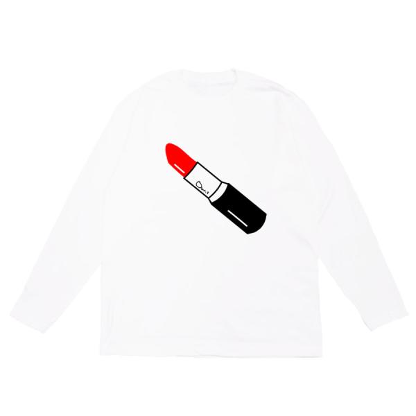 長袖Tシャツ 洋服 カットソー トップス メンズ レディース かわいい ワンポイント ホワイト 白 ...