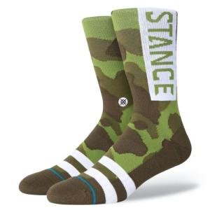 STANCE SOCKS MENS 靴下 スタンスソックス メンズ スケート OG SOCKS 迷彩 カモ 緑 グリーン｜our-s