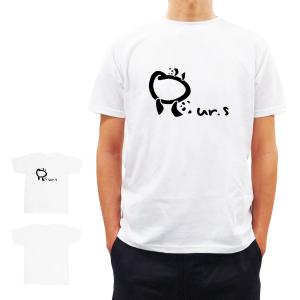 Tシャツ 半袖 送料無料 メンズ レディース カットソー トップス ロゴT シンプル Uネック クルー ホワイト 白 パンダ アニマル かっこいい おしゃれ｜our-s