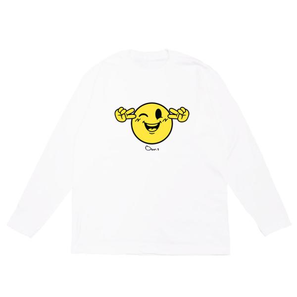 長袖Tシャツ 洋服 メンズ レディース カットソー トップス シンプル Uネック ホワイト ロゴ ブ...