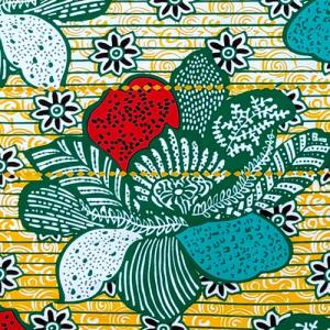 アフリカンプリント 布 生地 50cm単位 AP-13745 ゆらゆら格子柄の水中