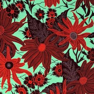 アフリカンプリント 布 生地 50cm単位 AP-13680 魚 エイ トビウオ