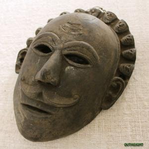 木彫りマスク(お面) ガネーシャL ネパール NNM-37 : アウタサイト