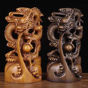 龍の置物 龍 開運双龍 噴水置物 樹脂製 総合運 インテリア 25cm : 横浜