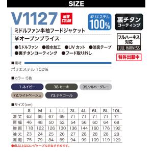 快適ウェア 空調作業服 ミドルファン半袖フード...の詳細画像2
