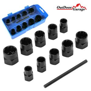 訳あり　9-19mm 10pcナットツイスターソケットセット 潰れたボルト取り外し