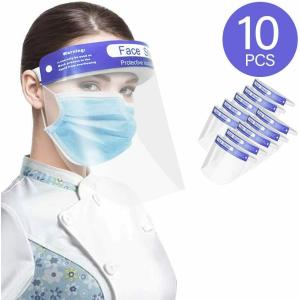 フェイスシールド 透明フェイスカバー マスクと併用 飛沫感染予防 男女兼用 x 10set　ODGT1-T101｜outdoorgarage