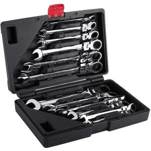 12pcフレックス 首振りラチェットコンビネーションレンチセット