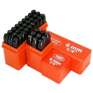 6mm 36pc英字アルファベット＆数字スタンプポンチセット 打刻印ポンチ