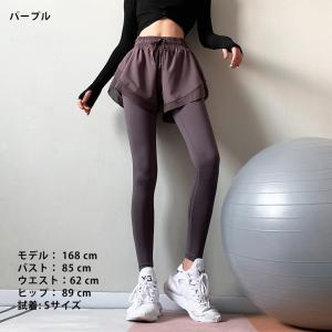 ショートパンツ一体型 パンツ付きレギンス ヨガ...の詳細画像1