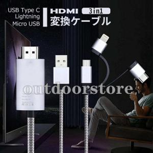 hdmi変換ケーブル iphone 1.8m type-c lightning タイプc ライトニング 変換アダプタ usb ipad android スマホ アイフォン アンドロイド タブレット