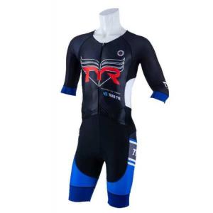 ティア TYR メンズ ショートスリーブ トライスーツ フロントジッパー [サイズ：L] [カラー：ブルー] #SMLG1-20S-BL MENS SHORT SLEEVE TRI-SUIT FRONT ZIPPER