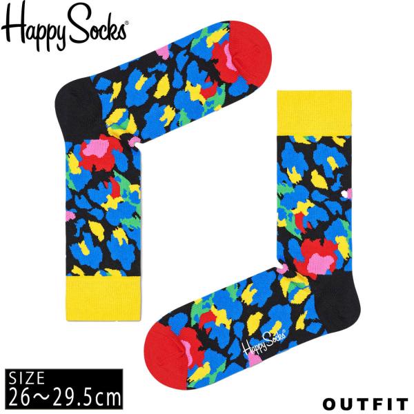 HappySocks ハッピーソックス メンズ 靴下 クルー丈 クルーソックス 総柄 派手 カラフル...