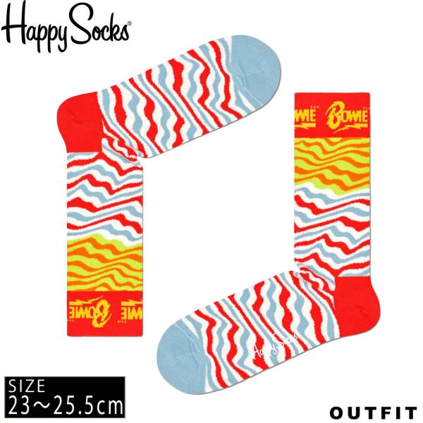 HappySocks ハッピーソックス レディース 靴下 クルー丈 クルーソックス 総柄 派手 カラ...