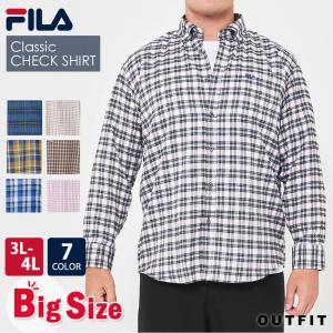 フィラ FILA シャツ メンズ チェックシャツ 長袖 ネルシャツ ワイシャツ おしゃれ 大きいサイズ karlas
